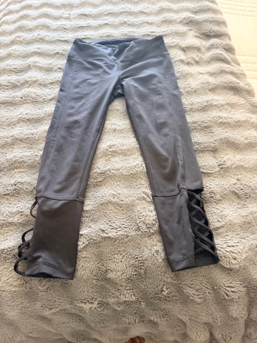 Everlast Gray Kids Leggings with Lace-Up Cuff